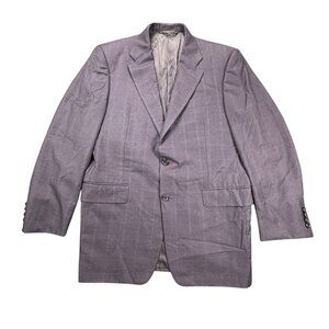 Hickey Freeman Blazer 38R Gray Blue Windowpane Jacket Barney’s USA Made
